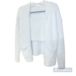 Stitch & Pine fuzzy cardigan & crop tank set